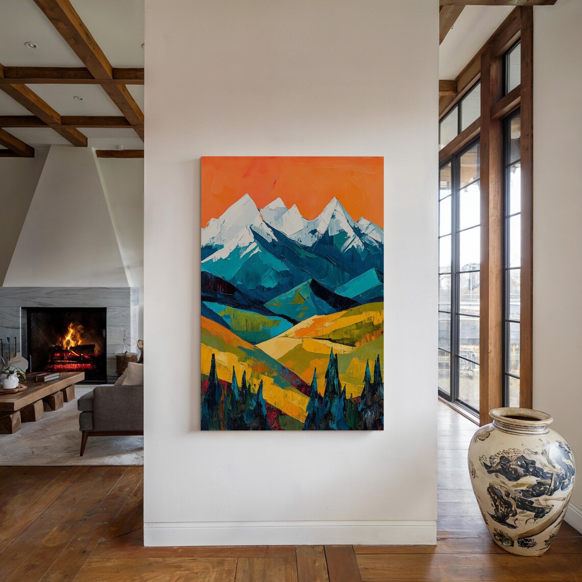 Bold Mountain Landscape, Abstract Nature Poster - Image 2