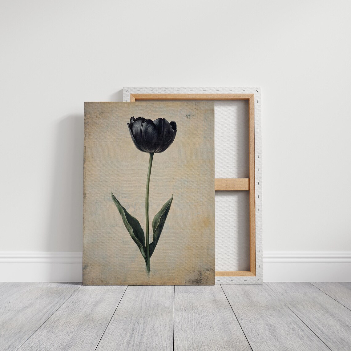 Minimalist Black Tulip, Elegant Botanical Print - Image 4