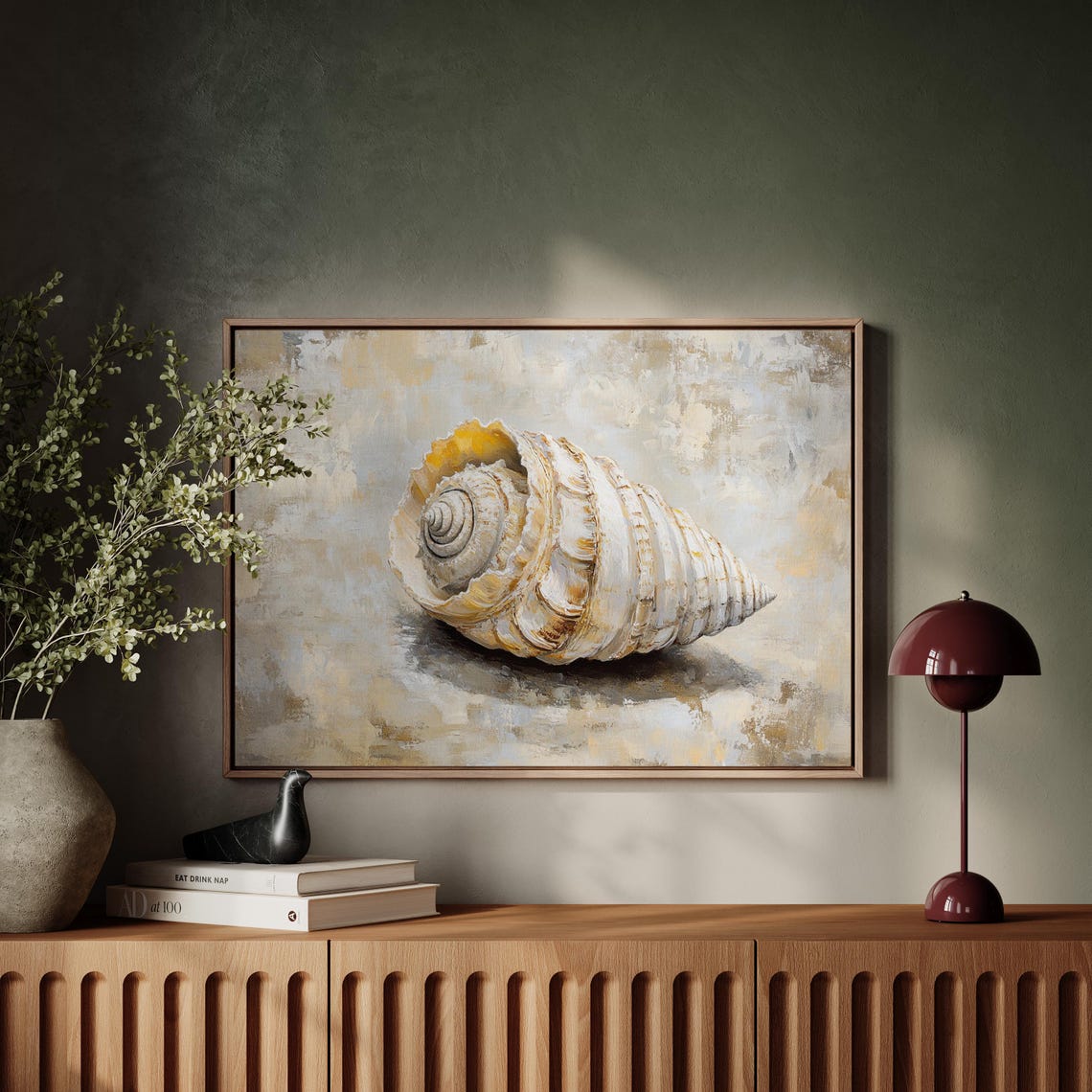 Spiral Seashell Painting Warm Neutral Coastal Beach Wall Print - Image 5