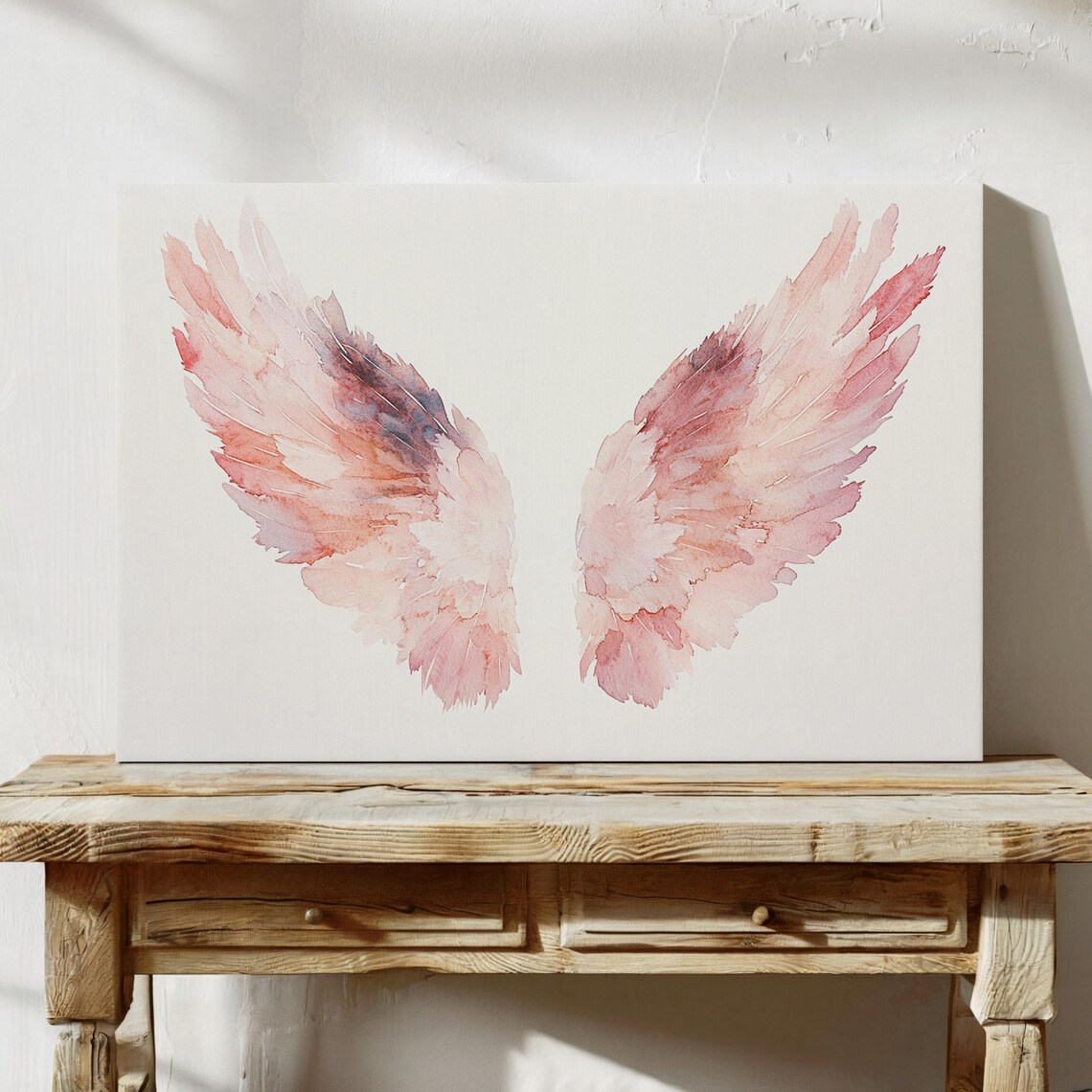 Pink Angel Wings Watercolor Art Print, Boho Decor - Image 5