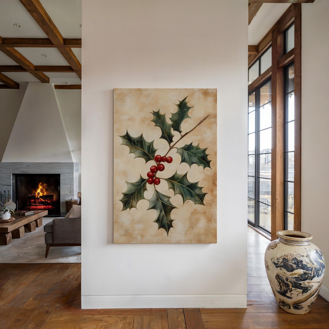 Vintage Holly Branch Illustration, Festive Christmas Decor - Image 4