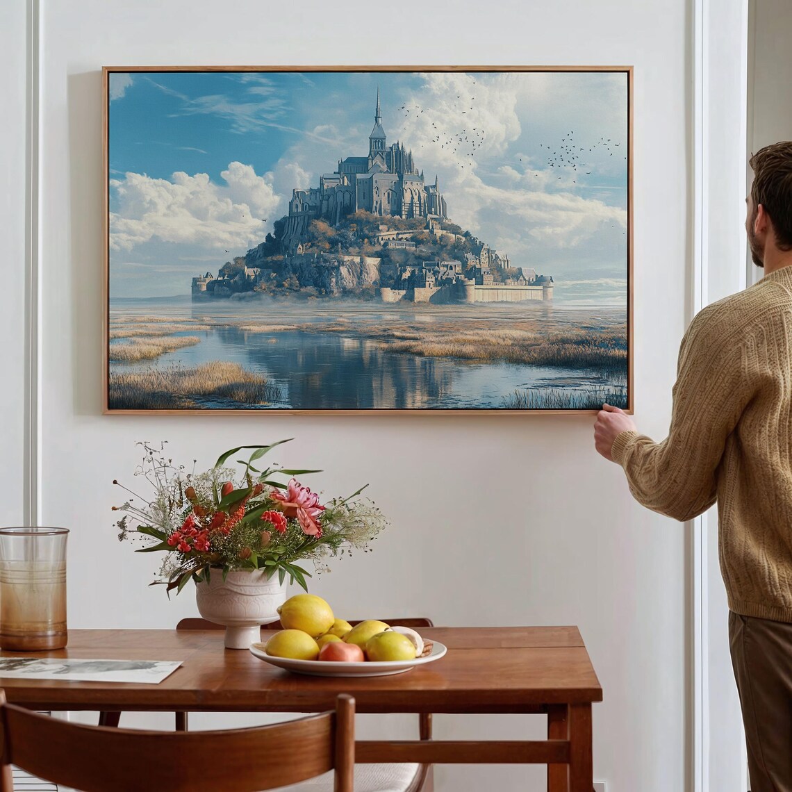 Mont Saint Michel France Abbey Tidal Island Historic Landscape Poster - Image 2