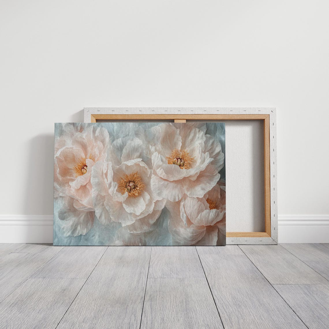 Blush Peony Pink Cream Soft Floral Botanical Romantic Flower Wall Art - Image 3
