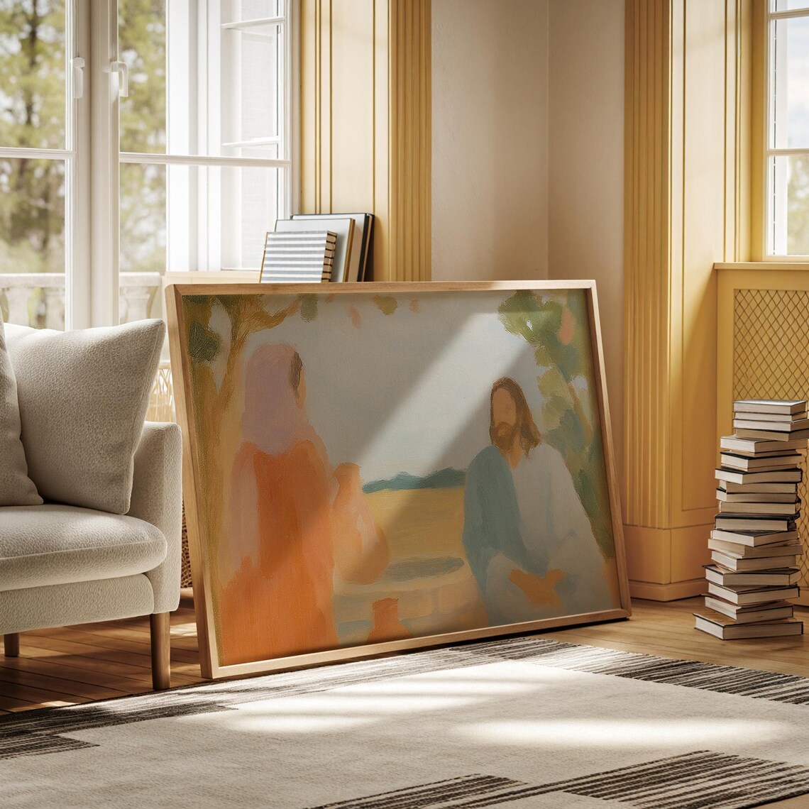 Impressionist Jesus At The Well, Biblical Art Print - Image 3