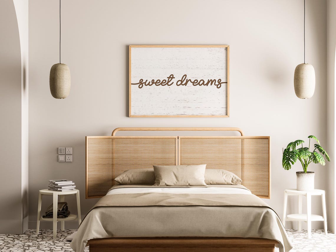 Sweet Dreams Rustic Script Sign Farmhouse Bedroom Wall Poster - Image 4