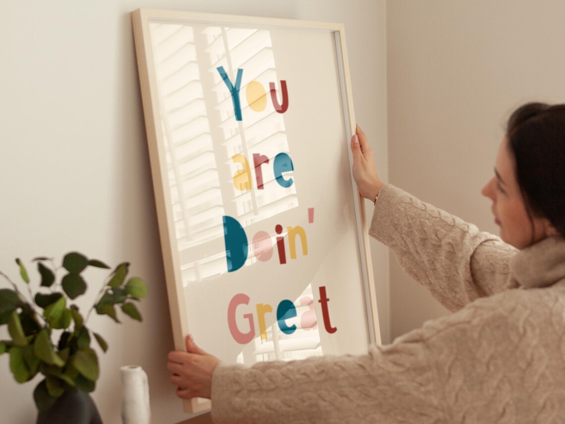 You Are Doin Great Colorful Retro Typography Affirmation Poster - Image 2