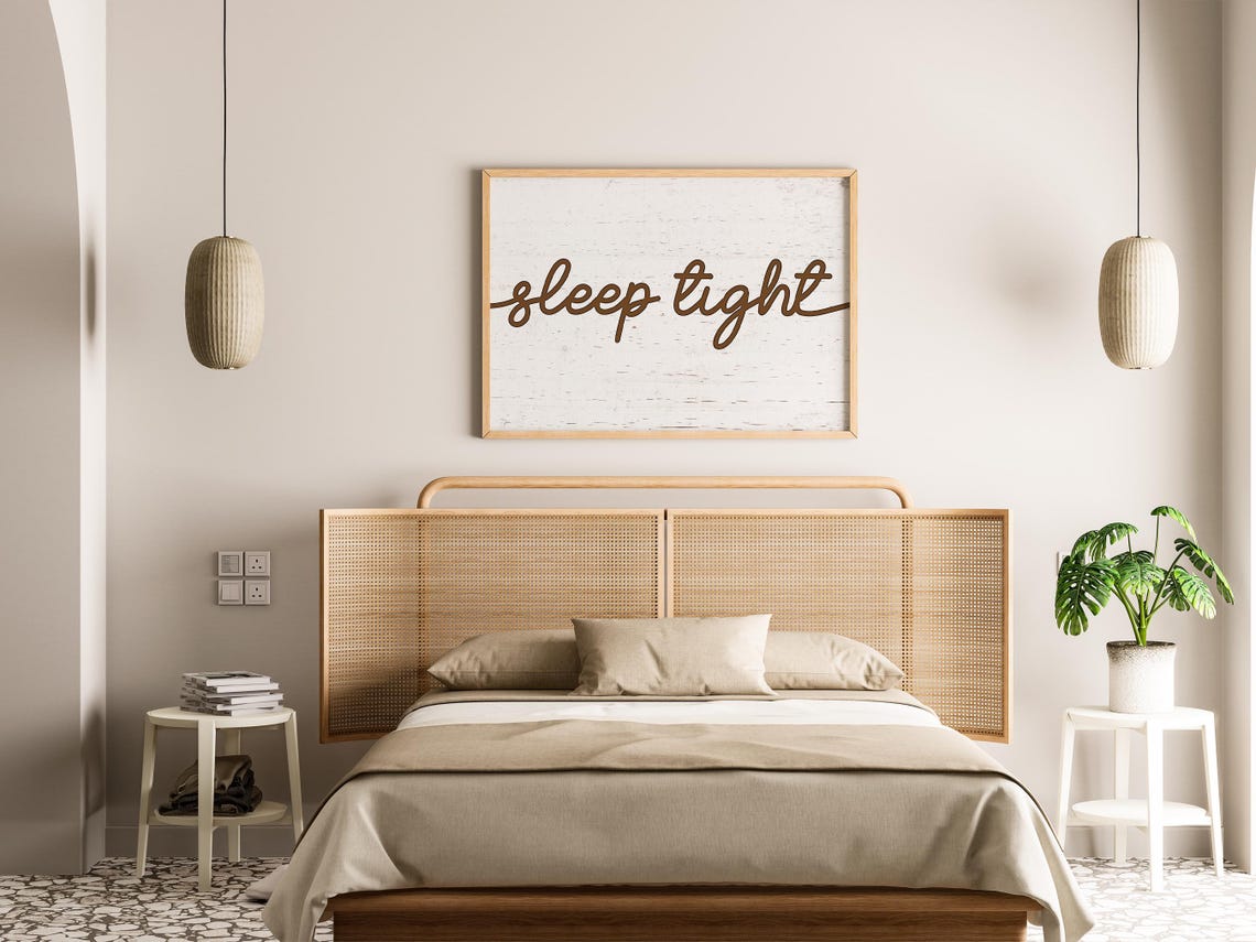 Rustic Sleep Tight Brown Script Birch Whitewash Bedroom Decor Poster - Image 4