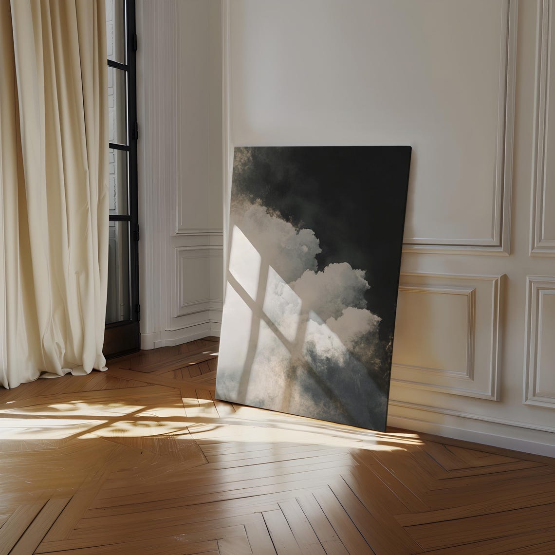 Ethereal Cloudscape Print In Soft Neutral Tones Modern Abstract Wall Art For Calm And Minimalist Home Decor - Image 2