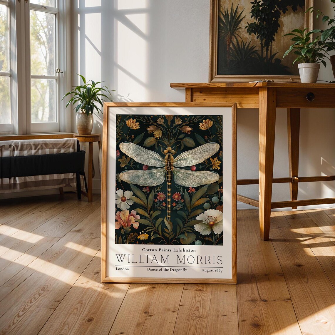 William Morris Dance of the Dragonfly Vintage Insect Exhibition Poster - Image 2