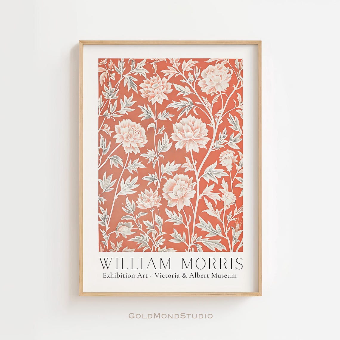 William Morris Coral White Peony Victoria and Albert Museum Poster