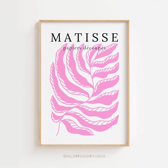Matisse Pink Leaf Cut Out Papiers Decoupes Botanical Art Poster