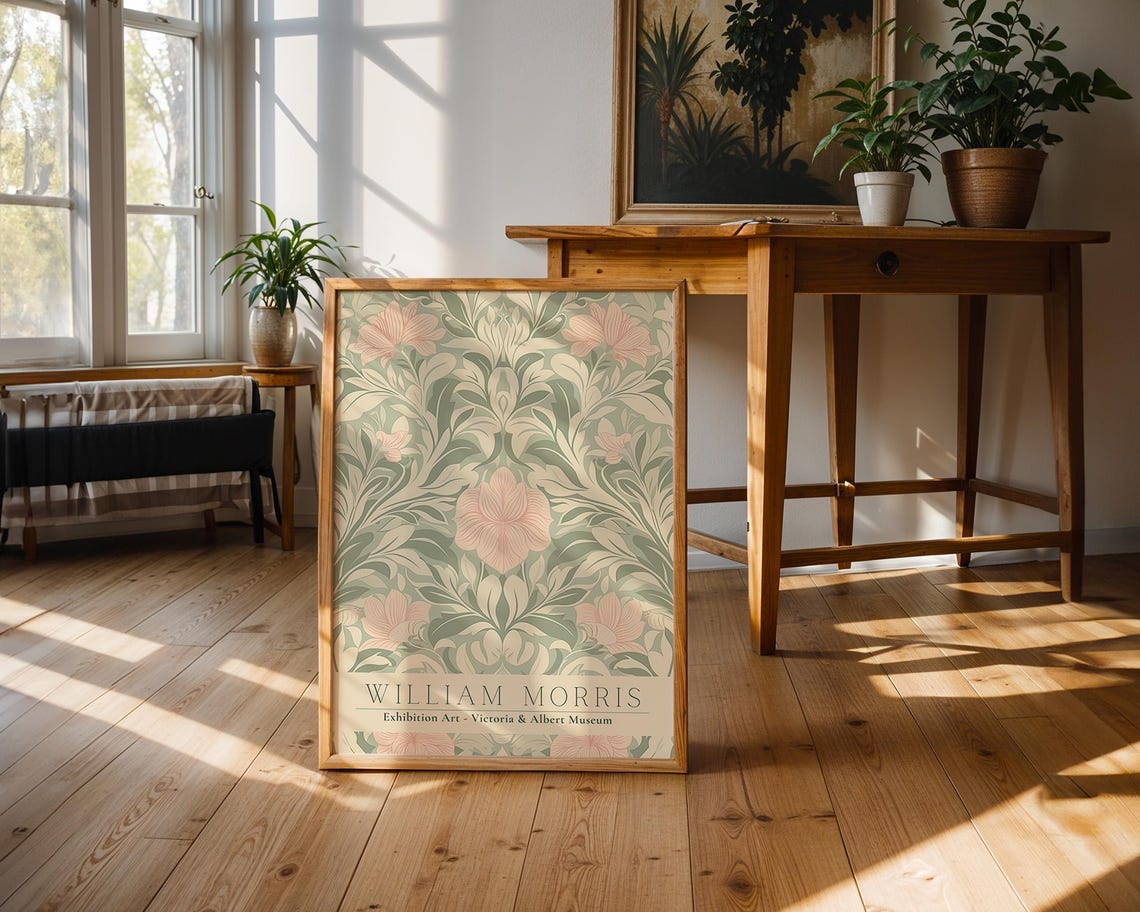 William Morris Sage Blush Blossom Victoria and Albert Museum Poster - Image 3