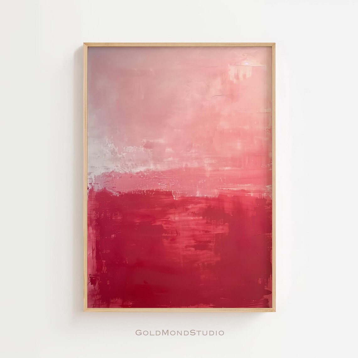 Pink and Red Color-Field Abstract Painting in Rothko Style Poster