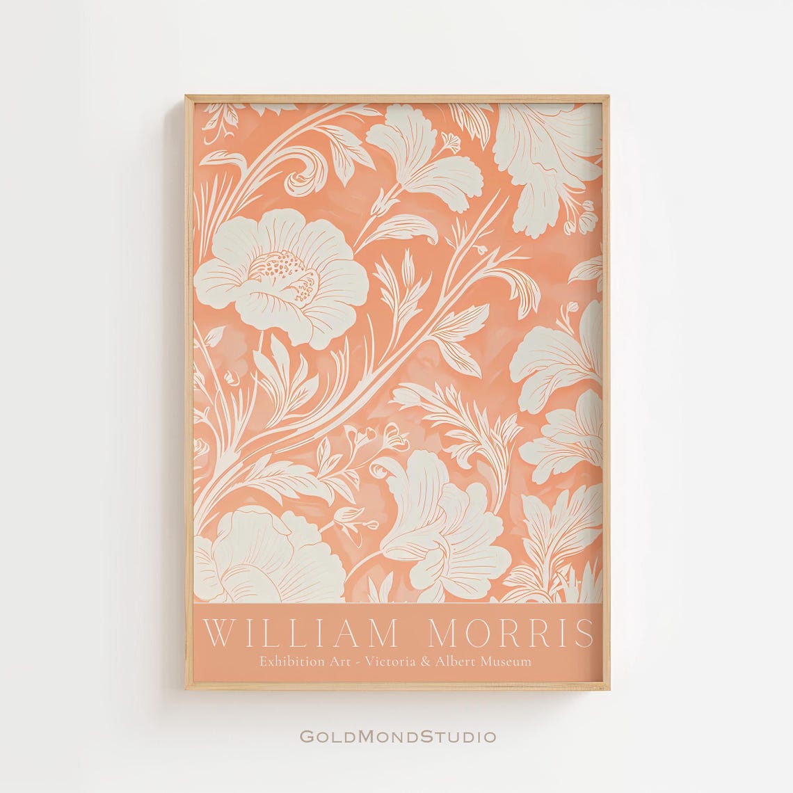 William Morris Peach Floral Victoria and Albert Museum Art Poster