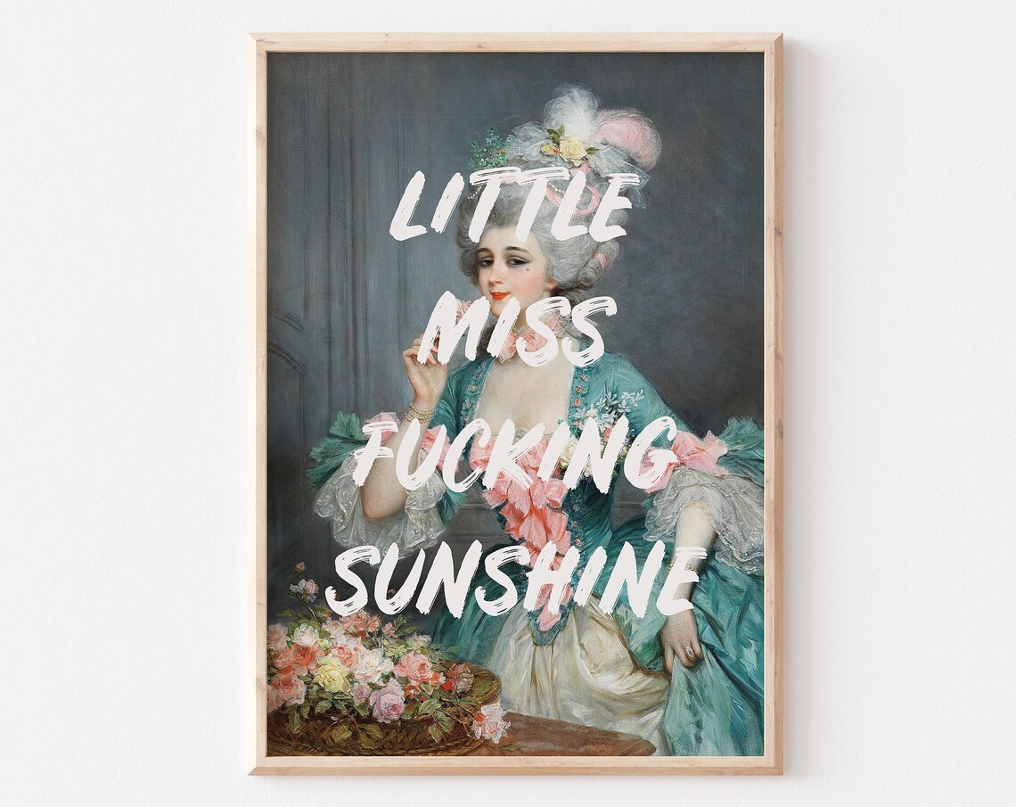 Little Miss Fucking Sunshine Vintage Portrait Art Print