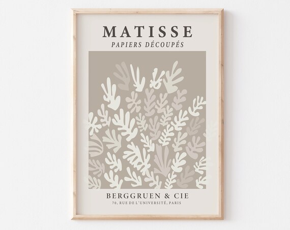 Henri Matisse La Gerbe Neutral Leaf Organic Abstract Art Poster