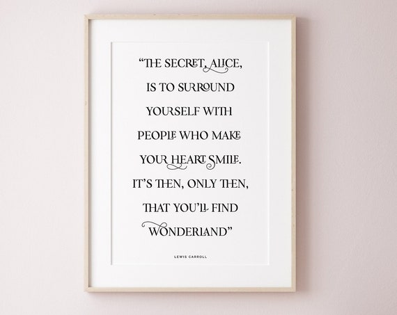 Alice In Wonderland Quotes Poster, Girl Room Decor