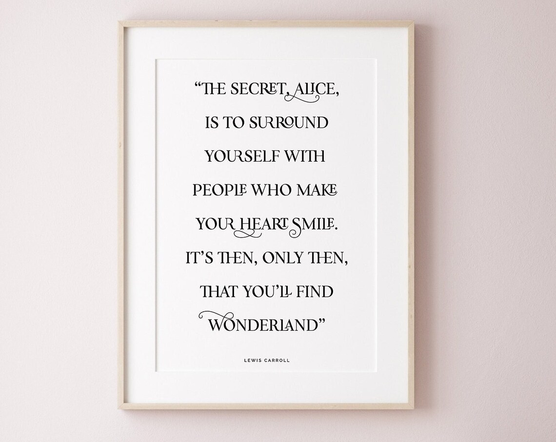Alice In Wonderland Quotes Poster, Girl Room Decor
