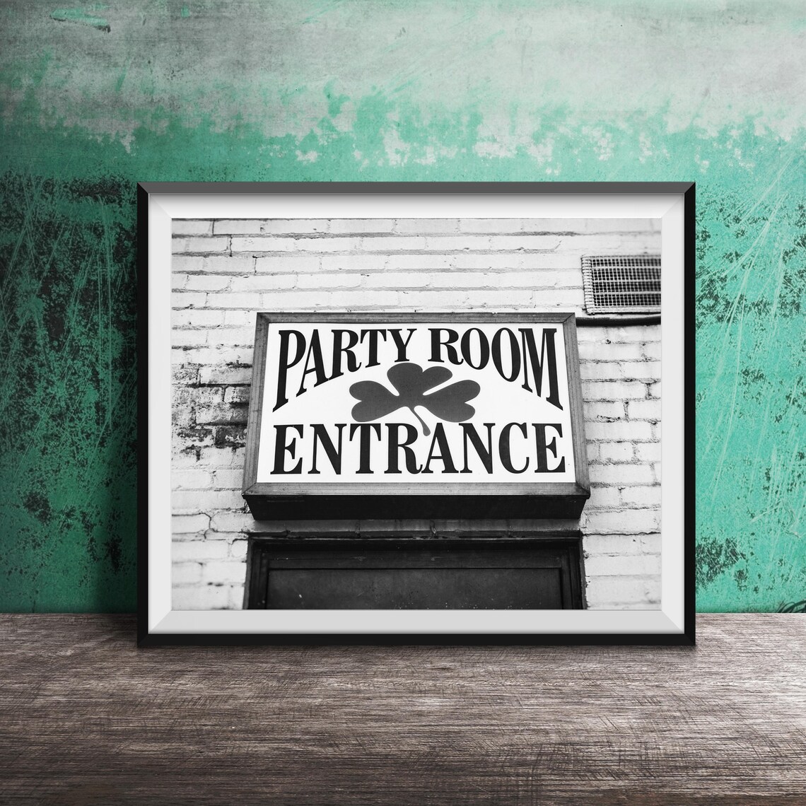 Party Room Entrance Shamrock Sign Irish Pub Photography Poster - Image 2