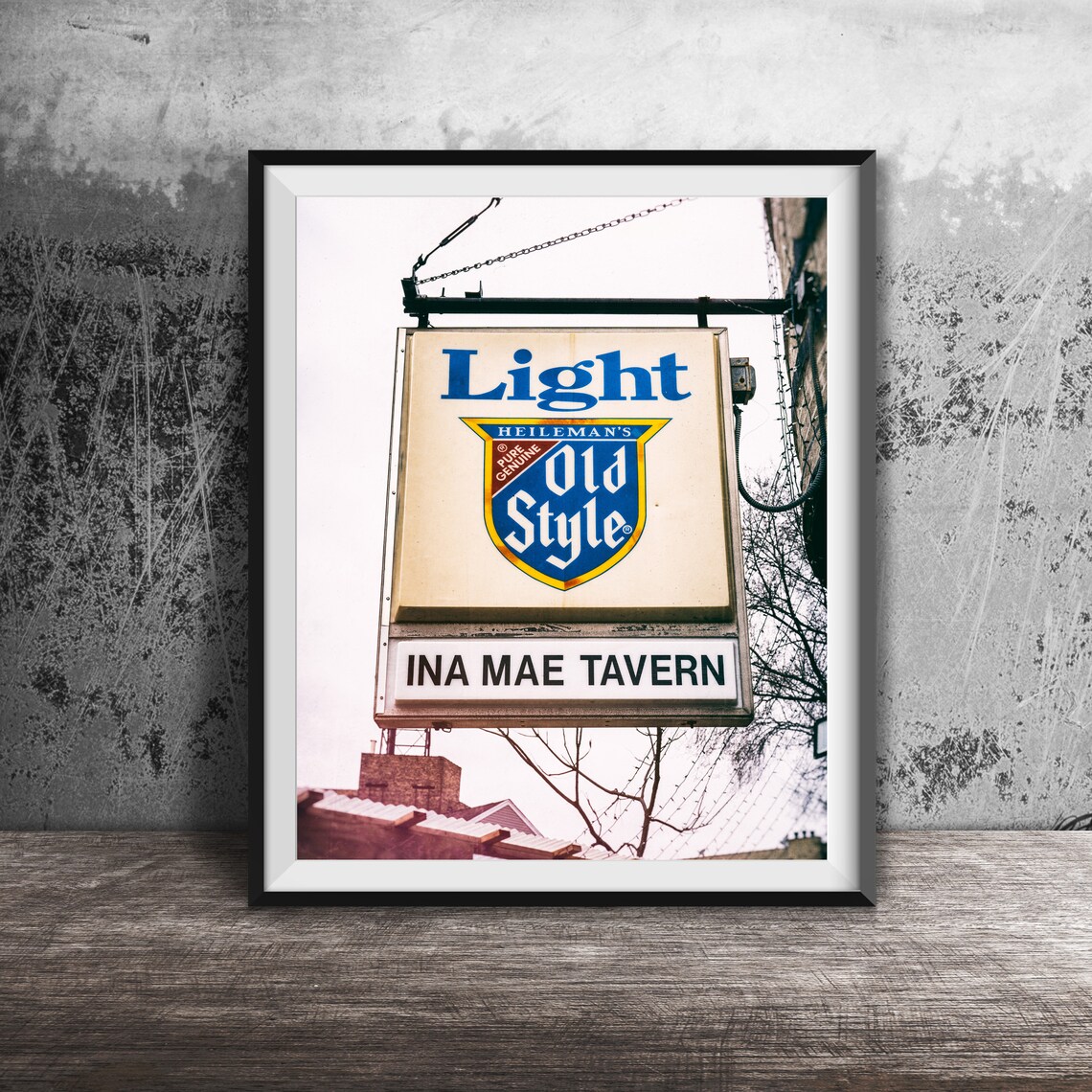 Ina Mae Tavern Vintage Old Style Light Beer Sign Photography Poster