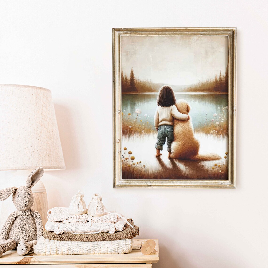 Golden Retriever Print, Dog Nursery Decor - Image 2