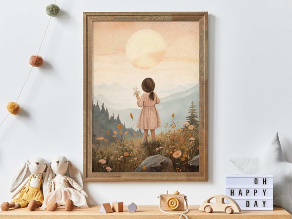 Girly Wall Art Print for Girls Nursery or Bedroom