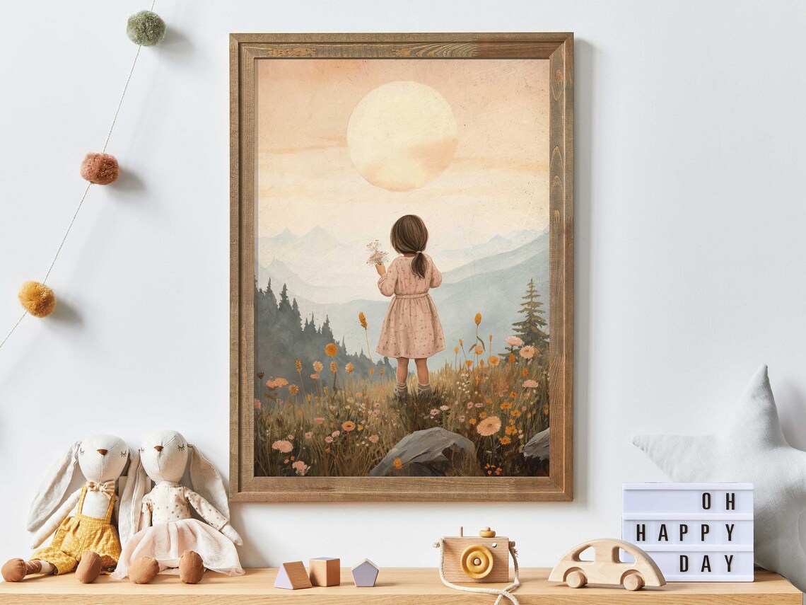 Girly Wall Art Print for Girls Nursery or Bedroom