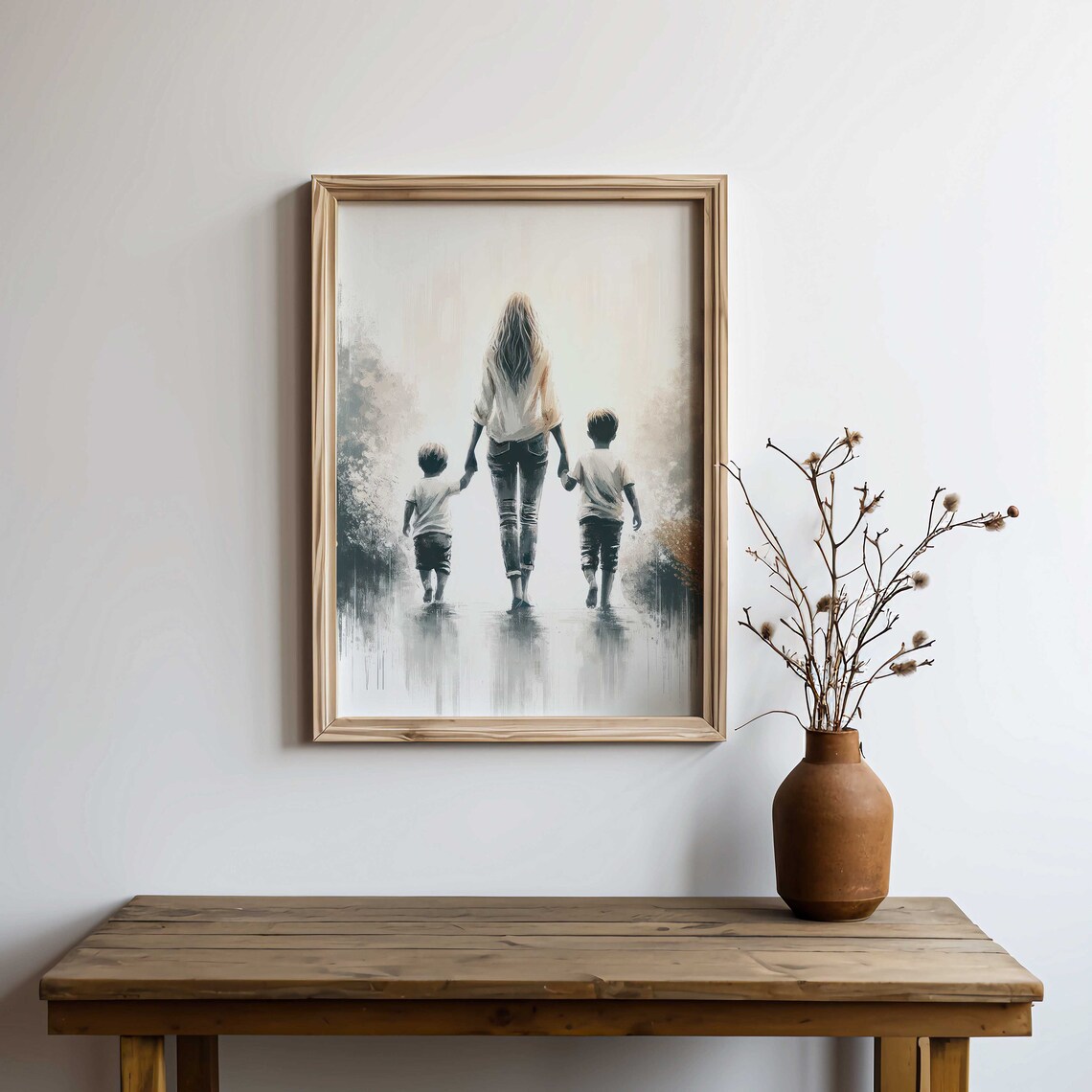 Mother And Sons Family Art Print, Brother Bond - Image 2