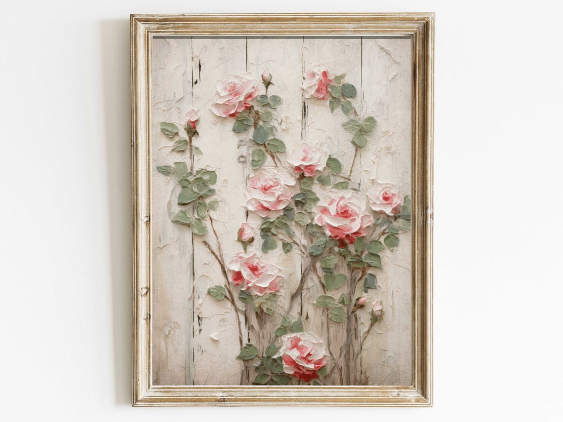 Vintage Rose Botanical Wall Art Print