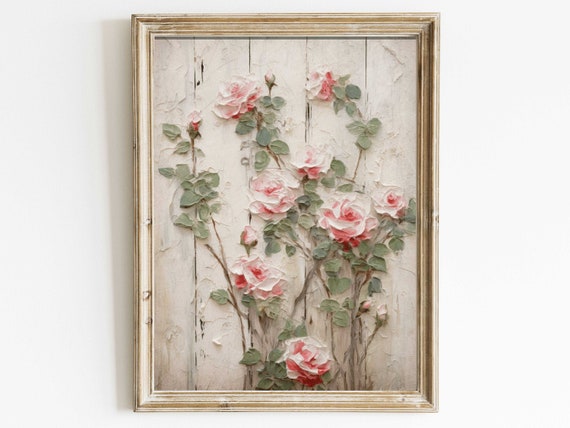 Vintage Rose Botanical Wall Art Print