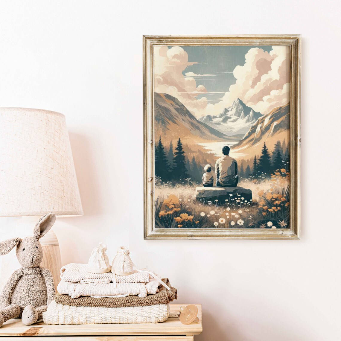 Father Son Bond Vintage Adventure Art Print - Image 2