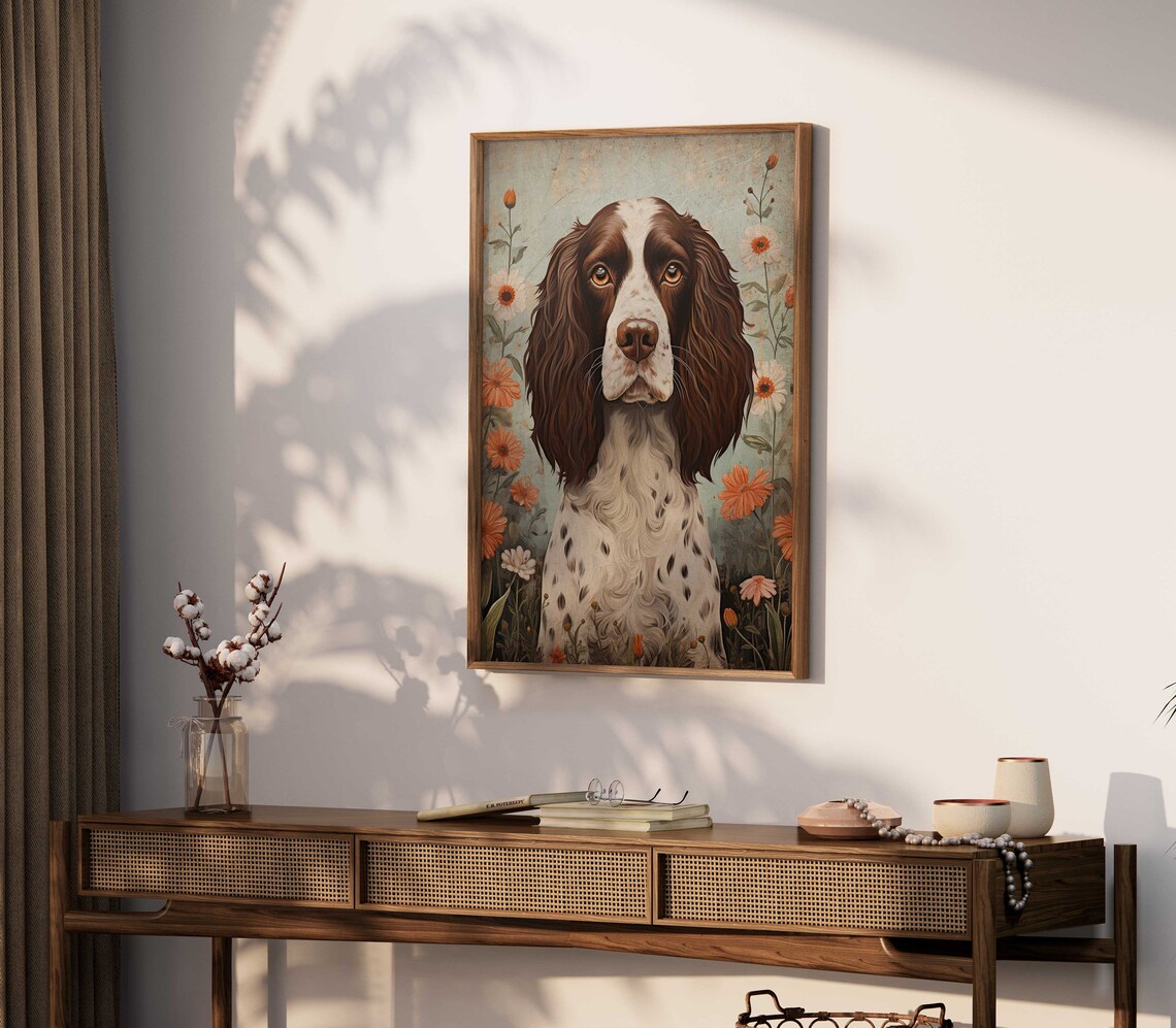 Springer Spaniel Vintage Dog Portrait Art Print - Image 2