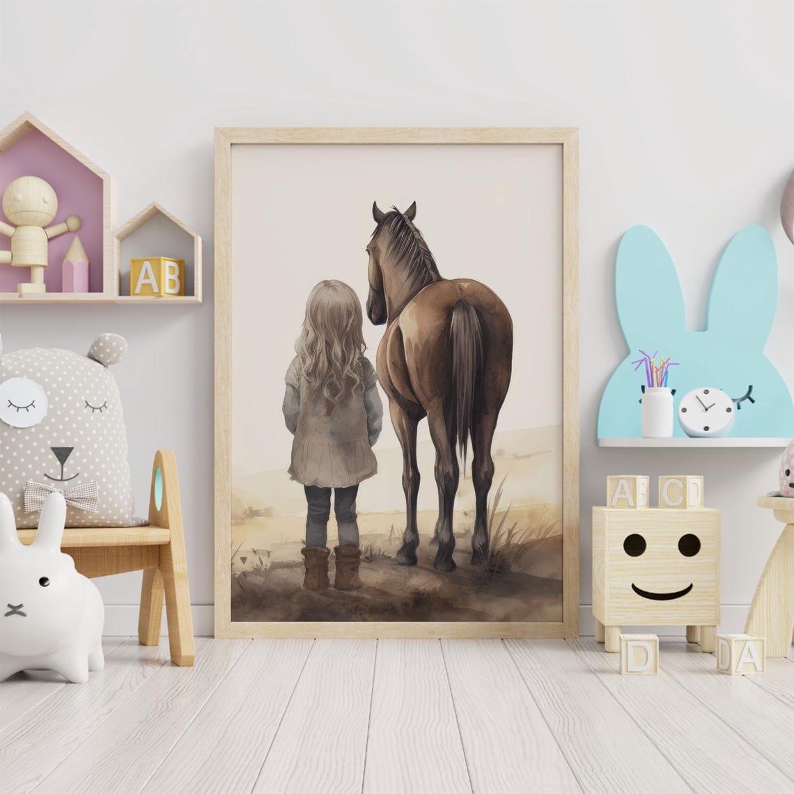Horse Nursery Art Print Horse Gift Girl Girls Room Wall Art Horse Lover Wall Art Horse Wall Art Daughter Horse Decor For Girls - Image 5