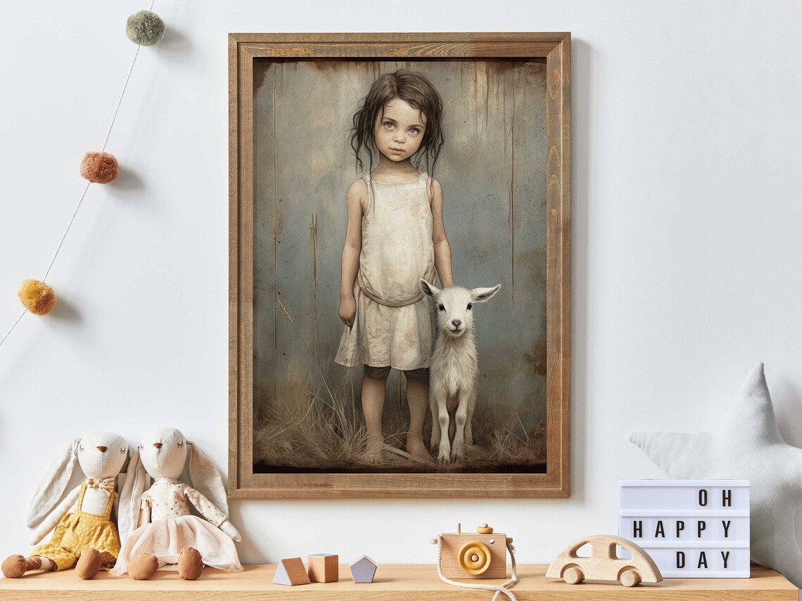 Lamb Nursery Decor, Farmhouse Sheep Art Print