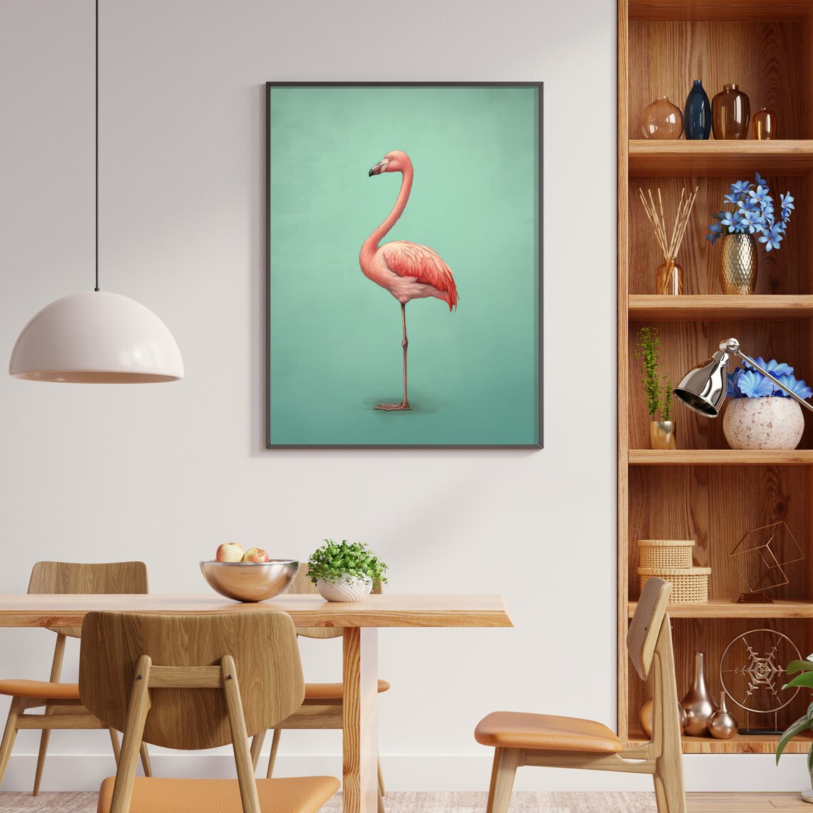 Vintage Flamingo Minimalist Bird Art Print - Image 2