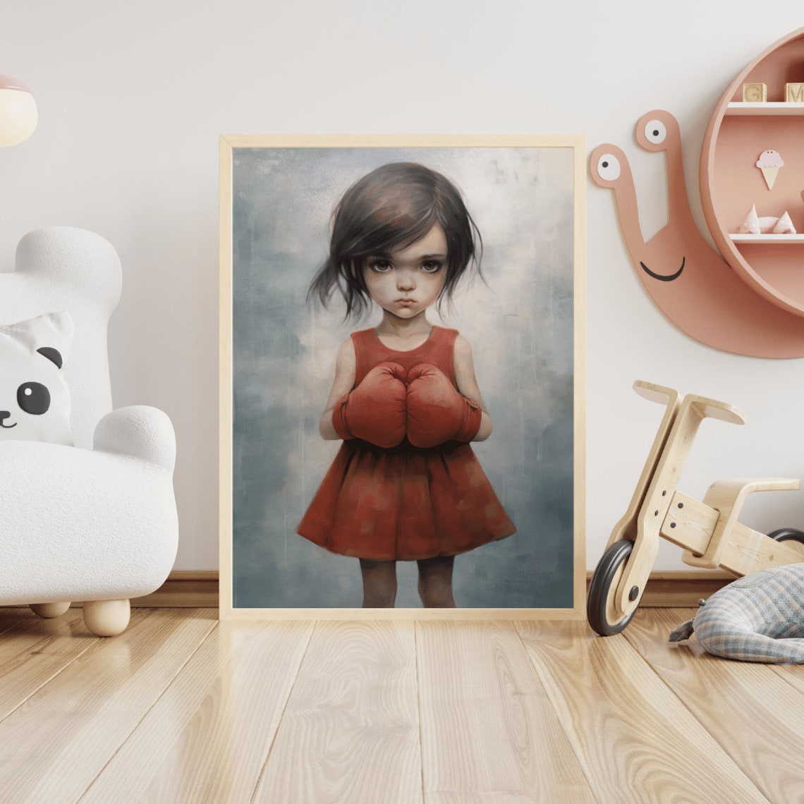 Cool Girl Wall Art Empowering Girls Decor Toddler Girls Room Decor Boxing Print Art Little Girl Art For Girls Bedroom - Image 2