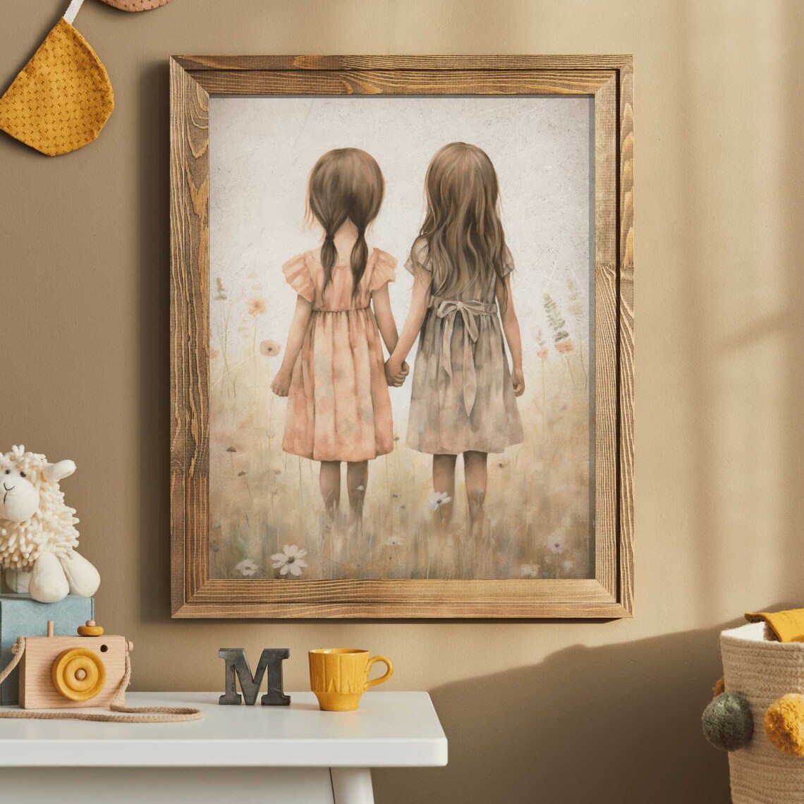 Sisterhood Vintage Art Print, Best Friends Portrait - Image 2