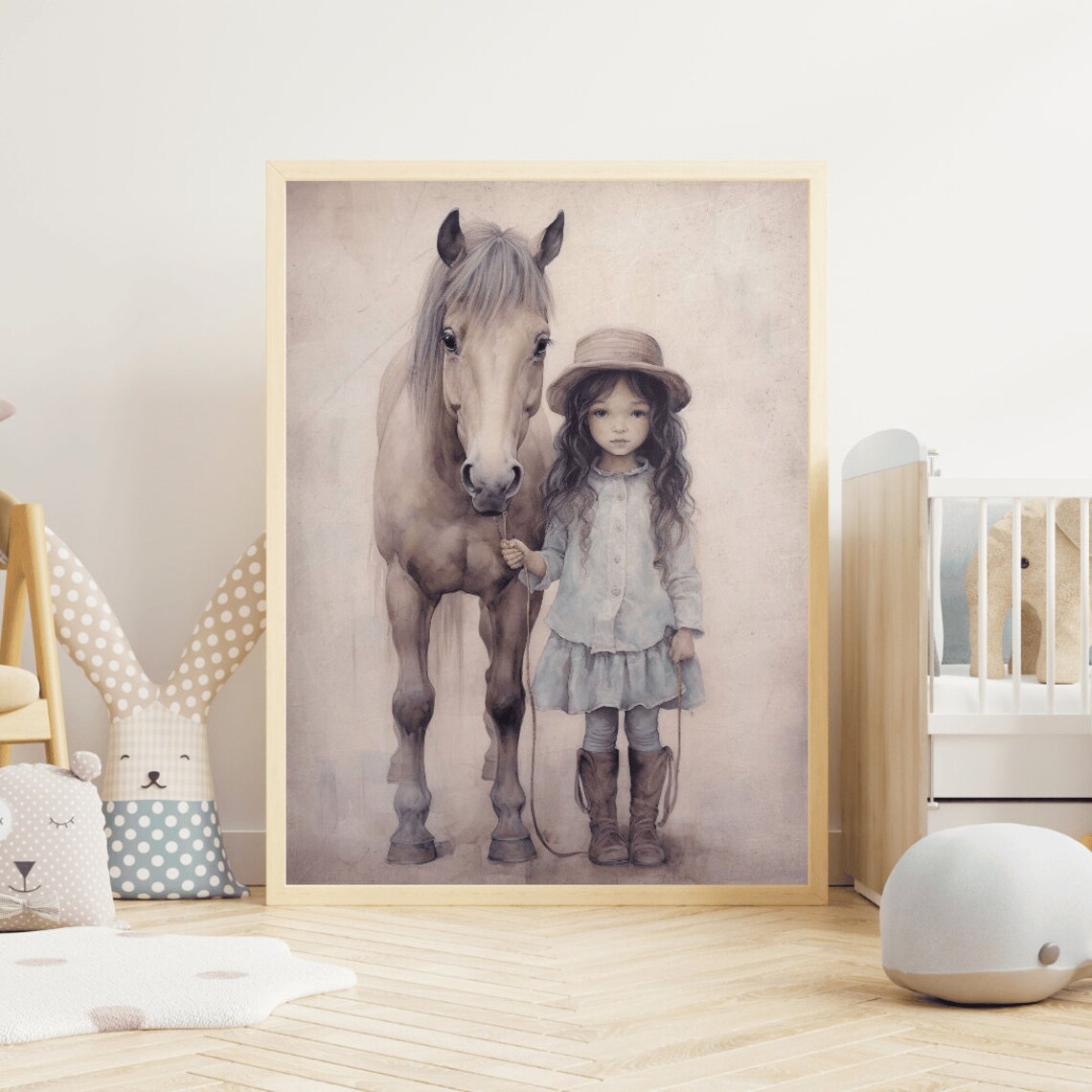 Cowgirl Nursery Decor Art Print, Girl and Horse - Image 2
