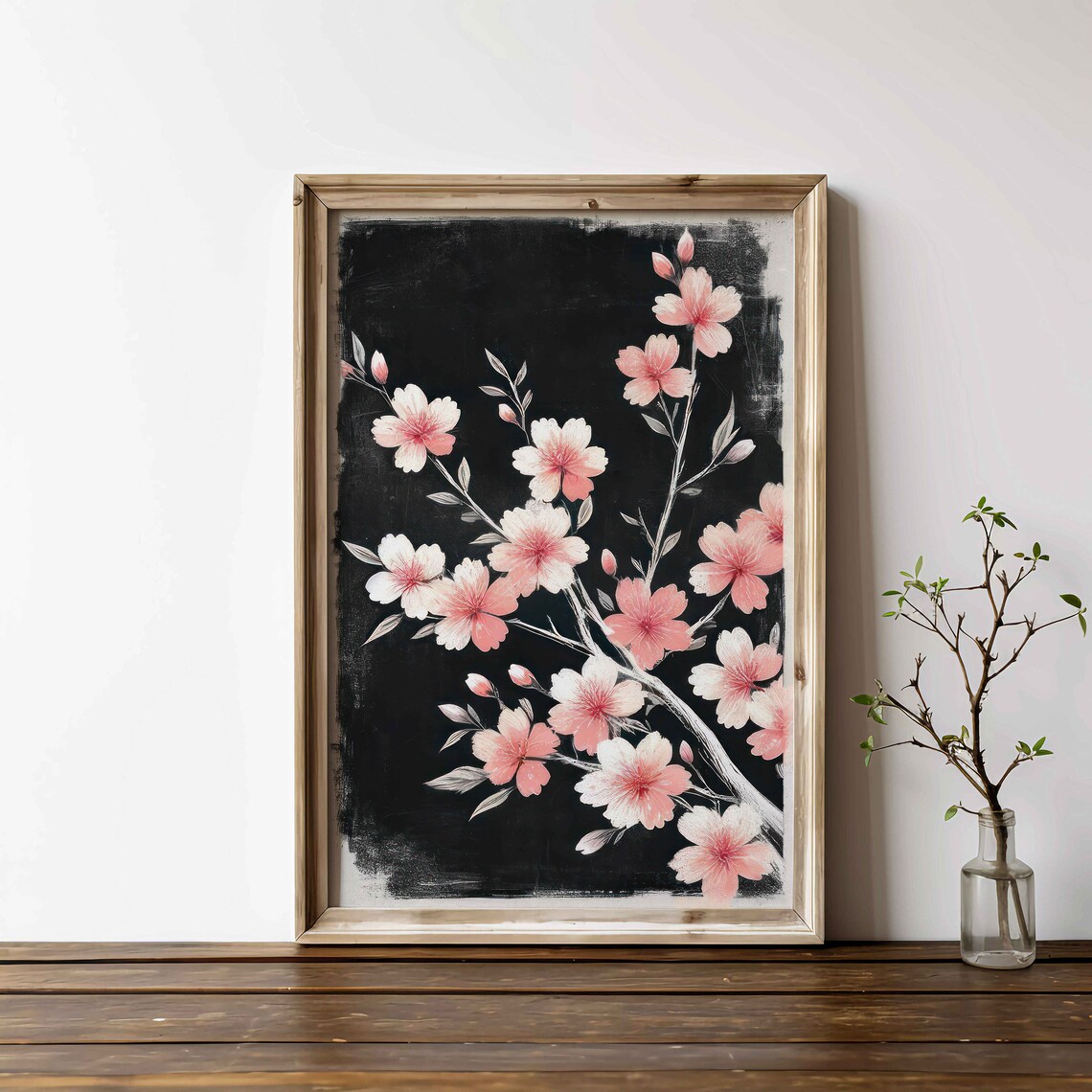 Vintage Cherry Tree Branch Floral Art Print