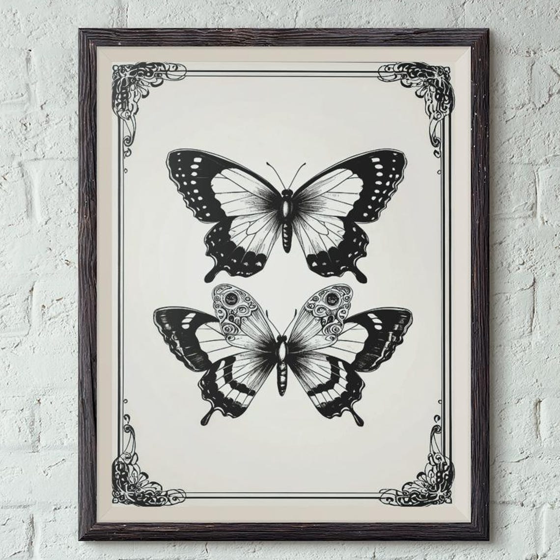 Vintage Butterfly Art Nouveau Poster Print - Image 6