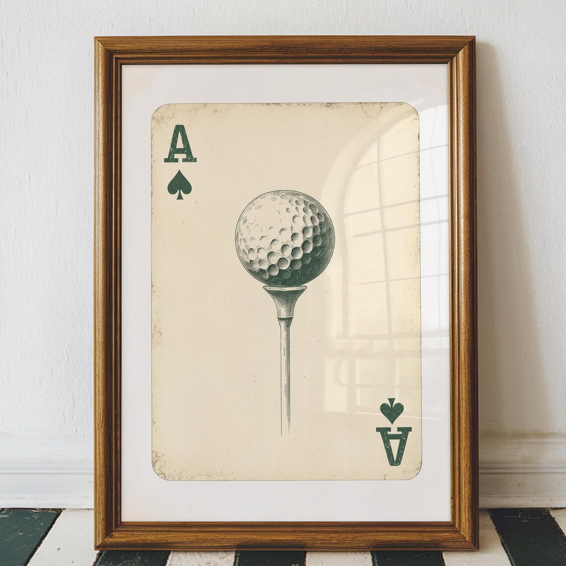 Vintage Golf Card Deck Retro Poster, Tee Time