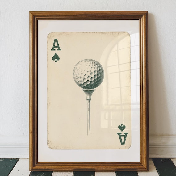 Vintage Golf Card Deck Retro Poster, Tee Time