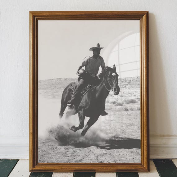 Vintage Cowboy Football Photo Western Wall Art Digital Download