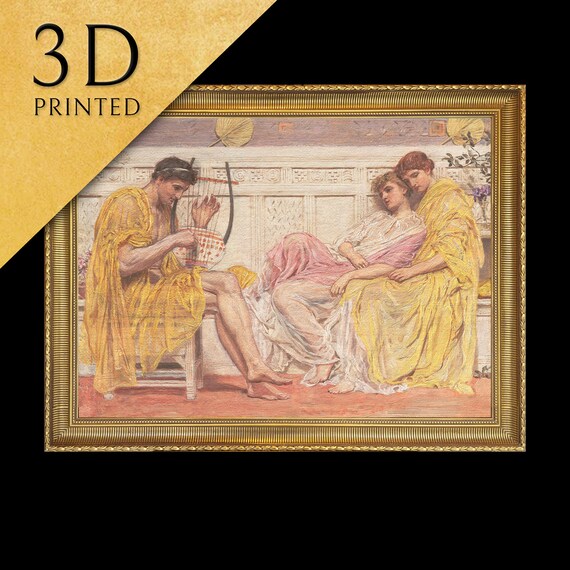 Albert Joseph Moore Classical Musician Lyre Scene Textured Print