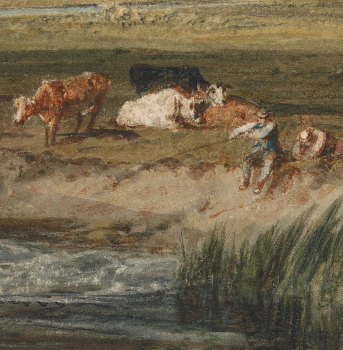 JMW Turner Hampton Court Palace Cows River Romantic Landscape Poster - Image 2