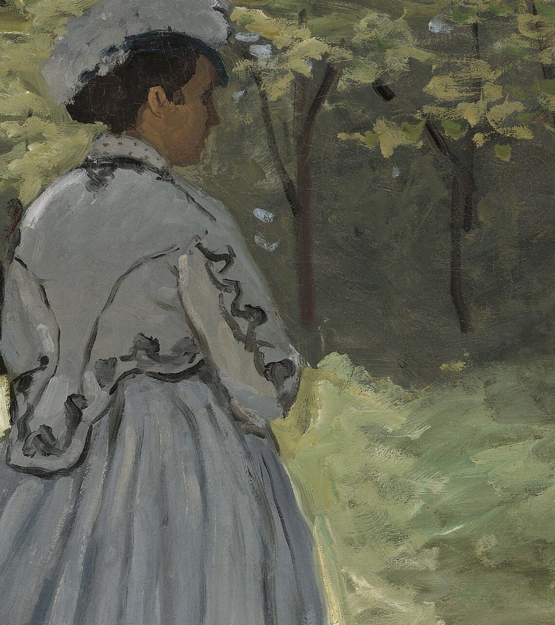 Claude Monet Bazille And Camille Garden Stroll Textured Art Poster - Image 3