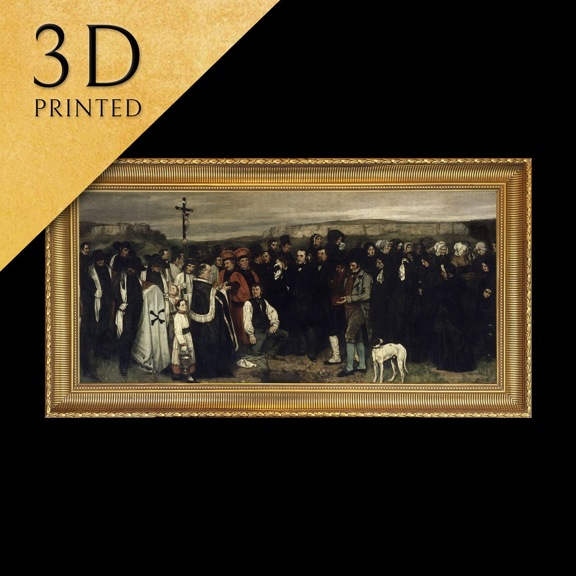 Gustave Courbet A Burial at Ornans Solemn Funeral Scene Poster