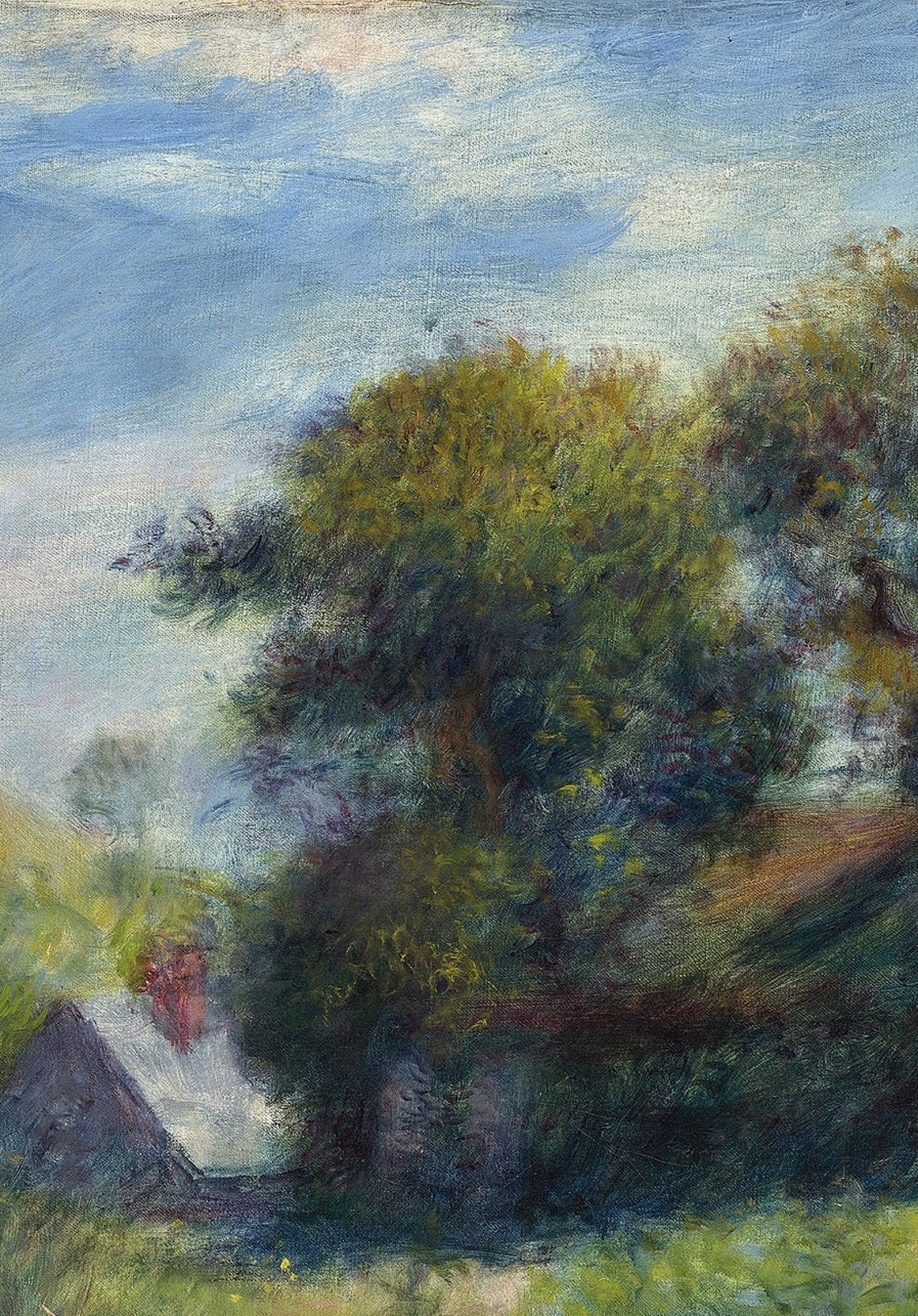 Renoir Path Through the Tall Grass with Cottages Country Poster - Image 3