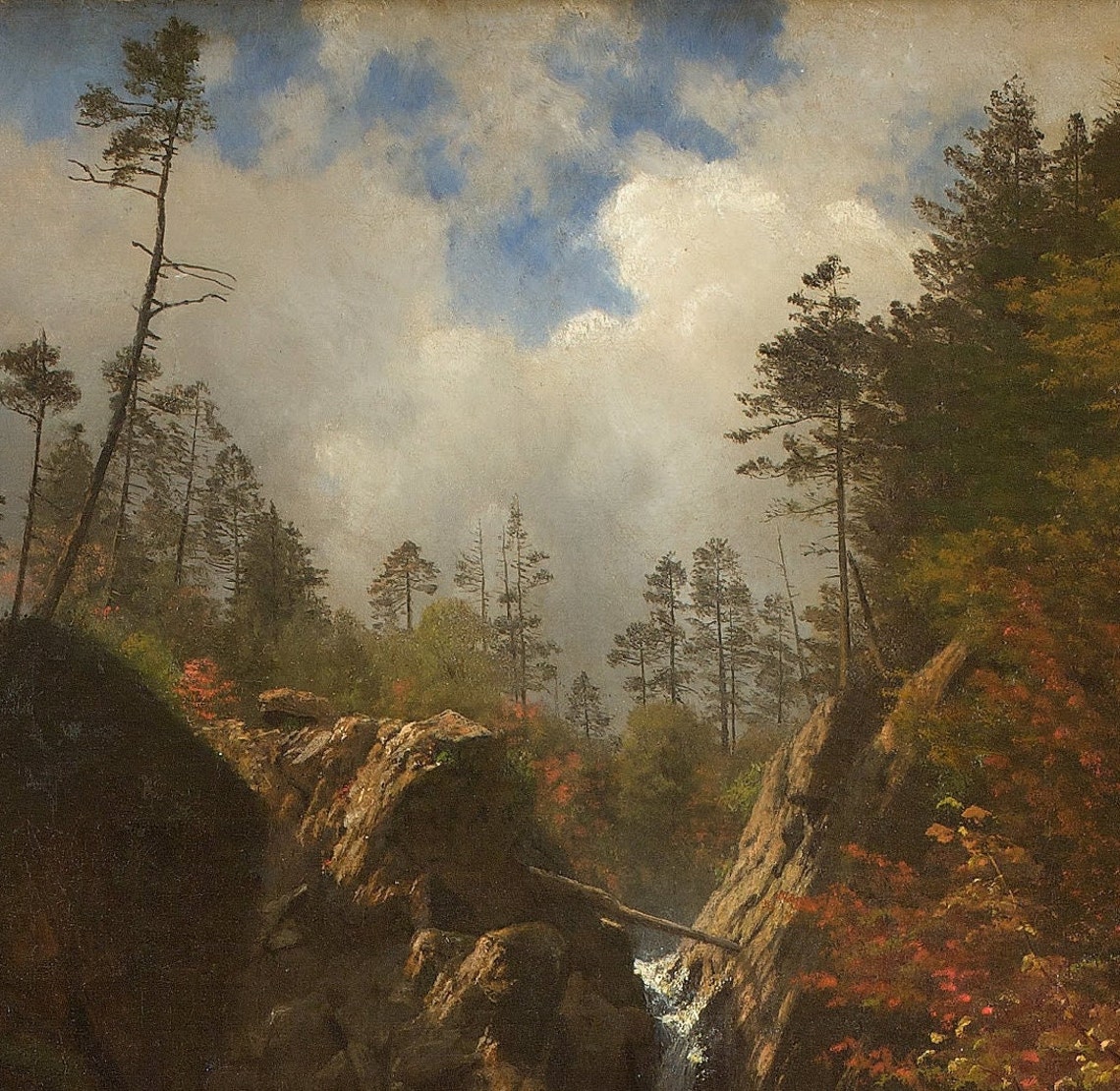 Albert Bierstadt Glen Ellis Falls Rocky Waterfall Autumn Poster - Image 3