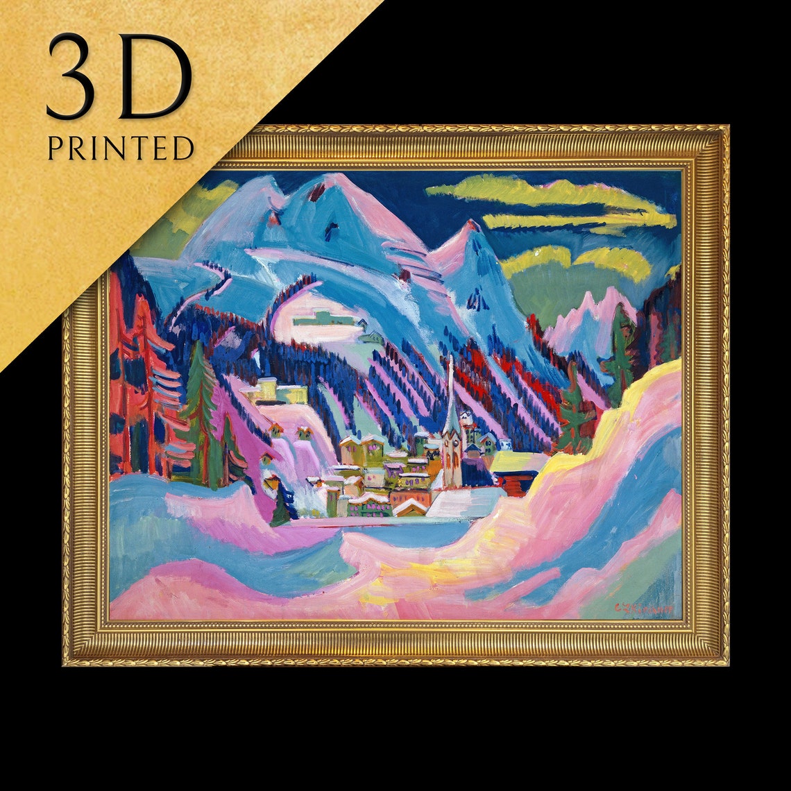 Ernst Ludwig Kirchner Davos in Winter Snow Village Alpine Poster